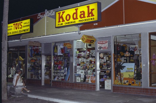 Front view of Bristol's at night 1970