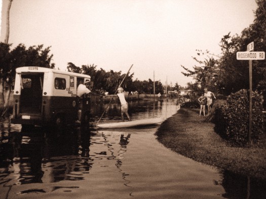 Mail Delivery in a Flood, Ridgewood Rd and Enid Dr